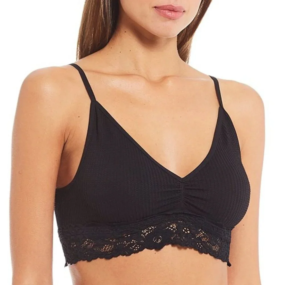 Free People Stevie Lace Trim Bralette NWOT